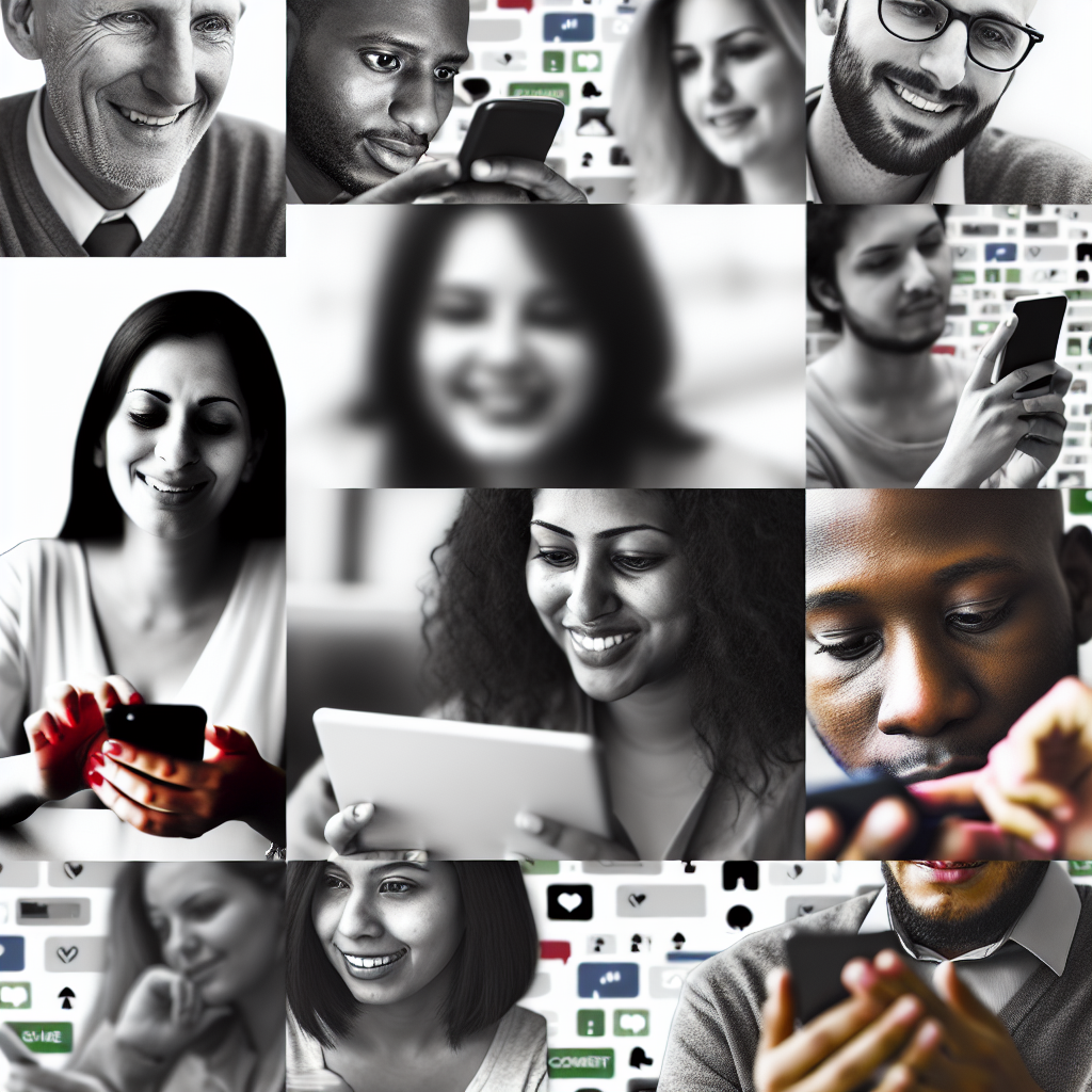 Personas interactuando en redes sociales.